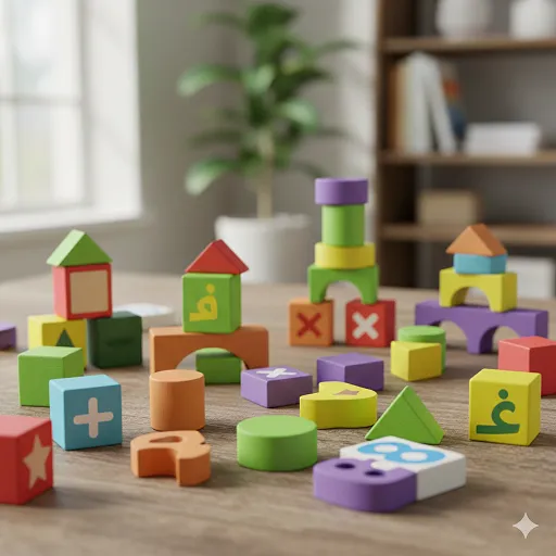 مكعبات تعليمية متعددة الألوان